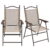 Outsunny Set de 2 scaune pliabile, Scaune pentru gradina cu cotiera, sezut cu tesatura din plasa care permite trecerea aerului