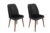 Set 2 scaune Alfa, Antracit/Nuc, textil, picioare metalice