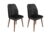 Set 2 scaune Dallas, Antracit/Maro, textil, picioare metalice