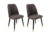 Set 2 scaune Hugo, Antracit/Negru/Auriu, textil, picioare metalice
