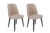 Set 2 scaune Tutku, Crem/Negru, textil, picioare metalice