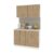 Set Bucatarie Karo V2, Lemn Natural/Alb, Blat Thermo 28 mm, L 120 cm