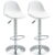 Set de 2 scaune de bar cu spatar si suport picioare, pivotante cu inaltime reglabila, 40x42x82-104cm, alb HOMCOM | Aosom RO